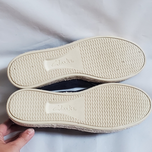 Clarks Azella Major Suede Navy Flat Loafer Shoes - Picture 8 of 9